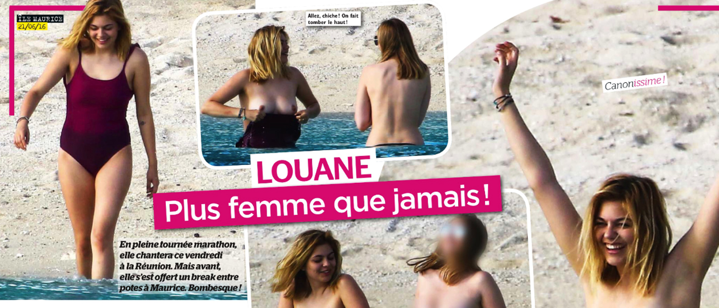 Louane nue (topless) dans Public (photos). 